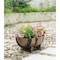 Gardenised Rustic Wood- Look Plastic Half Barrel Flower Pot Garden Planter, PK 2 QI003695 - alternate 8